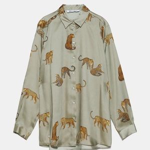 Zara Silk Satin Tiger Top